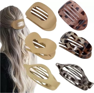 6 stuks platte haarclips voor vrouwen, gebogen ontwerp haarclips voor liggend en rijdend haar - sterke haarclips voor dun en dik haar, haaraccessoires - Haarspeld met Luipaardprint