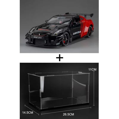 1:24 Voitures Alliage Gtr Jouets Modèle Moulé Sous Pression Version Peinte Direction Roue Avant Portes Ouvertes Son Lumière Véhicule à Rappel Cadeau de Vacances