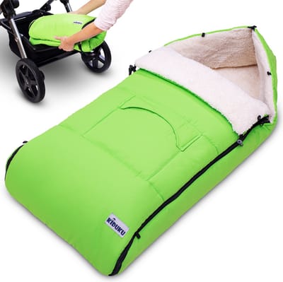 KIDUKU Wintervoetenzak voor kinderwagen buggy - babyvoetenzak wasbaar | voetenzak babyschaal met ritssluiting & tas