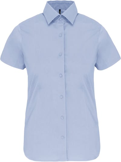 Kariban Dames stretch blouse korte mouwen K532 - light blue - M