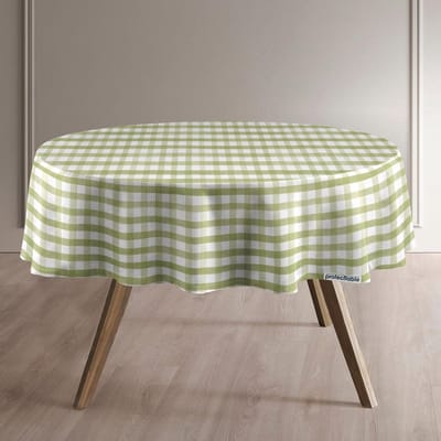 Protecttable - Rond Tafelzeil Picknick Groen Ø138cm - Tafelkleed Afwasbaar - Kunststof