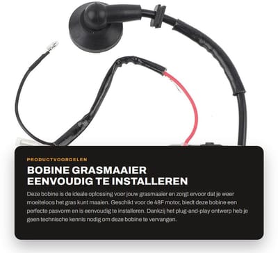 Dailygoods- Bobine Geschikt voor Grasmaaier - Vervangende Bobine - Eenvoudig te Installeren - Staallegering/ABS - Modulelengte 62 mm - Ontstekingsspoel