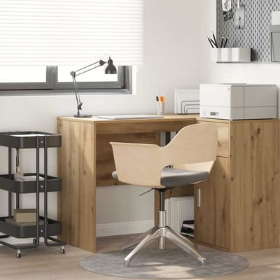 vidaXL - Bureau - Artisan - Eiken - Bewerkt - hout - 102 - x - 50 - x - 75 - cm