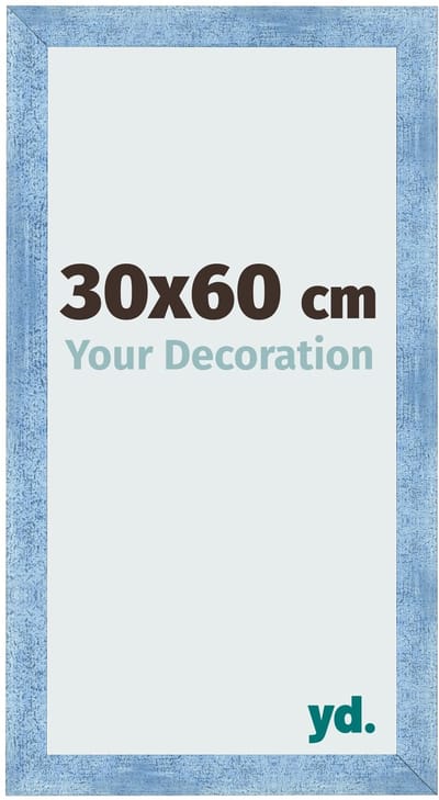 Your Decoration - Fotolijst 30x60 cm - MDF - Helder Blauw Geveegd - Pisa