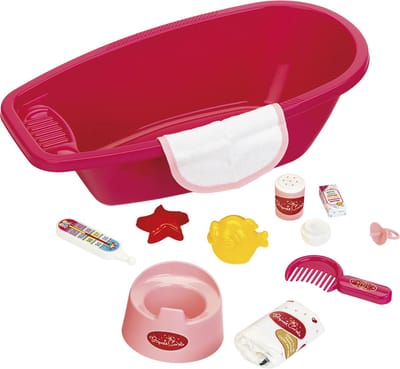 Klein Toys Princess Coralie poppenverzorging baby bad - set 12-delig - 51 cm - roze