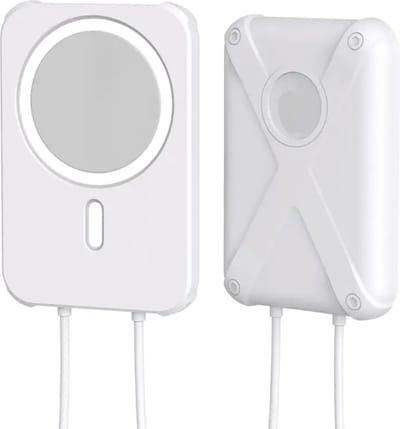 Siliconen hoes voor Apple Magsafe Battery Pack - Beschermhoes voor Magsafe Powerbank - Inclusief draagkoord - Magsafe Hoesje - Magsafe Powerbank - Magsafe Battery Pack - Wit - OXILO