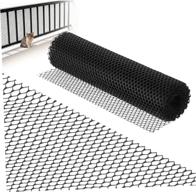 Balkon Veiligheidsnet - Huisdier Bescherming - Huisdieren Veilig Houden - Weerbestendig Ontwerp - 04 x 5 m - Zwart