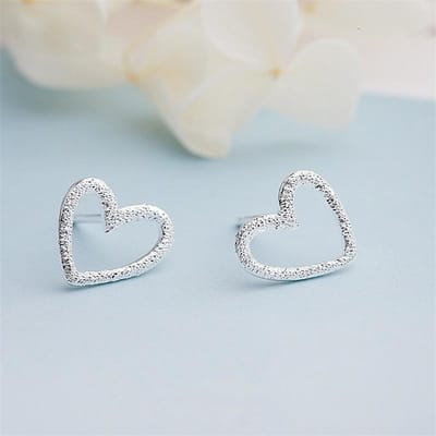 Handgemaakte Mode Sieraden Mode Schattige Kleine Holle Hart Stud Oorbellen Voor Vrouwen Voor Meisjes Kinderen Dame EH650 gray