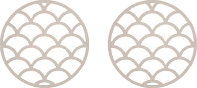 Krumble Pannenonderzetter - Set van 2 - Pannenonderzetter hittebestendig - Pannenonderzetter Siliconen - Pannenonderzettters - Schubben - Diameter 14 - Beige