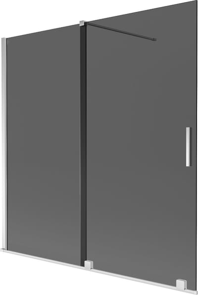 Mexen Velar badwand tweedelige schuifbaar 160 x 150 , grafiet, chroom - 896-160-000-41-01