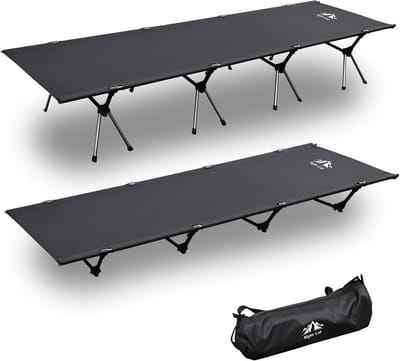 Kinderbedje - Opvouwbaar Bed - Kamperen Buiten - Robuust Draagvermogen - Breedte 80cm - Zwart