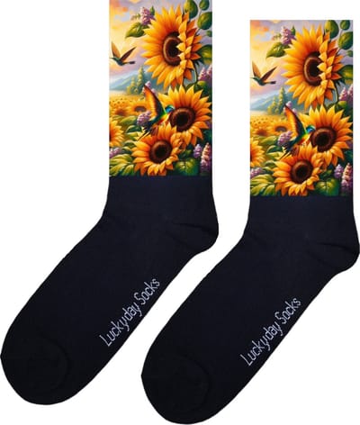 Zonnebloem - Opkikkertje - Vogels - Grappige sokken - Valentijn cadeau - Verjaardag cadeau - Liefde - Grappige sokken - Leuke sokken - Vrolijke sokken - Kerst sokken - Vaderdag - Moederdag - Zonnebloemen - Socks maken Happy - 37-44