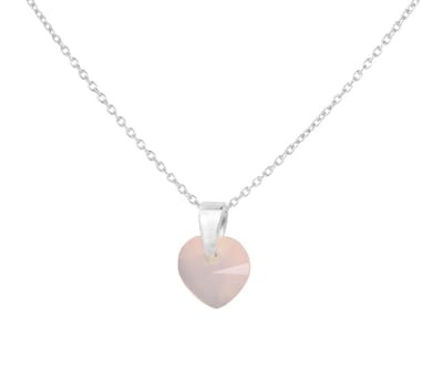 ARLIZI 2009 Ketting roze onyx hartje hanger - sterling zilver - 44 cm