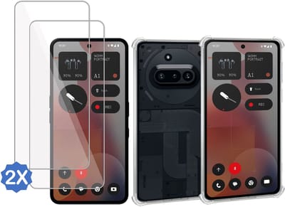 ChiGuard Hoesje & 2x Screenprotector geschikt voor Nothing Phone (3a) – Hoesje Screenprotector - Gehard Glas Cover + Shock Proof Case – Transparant