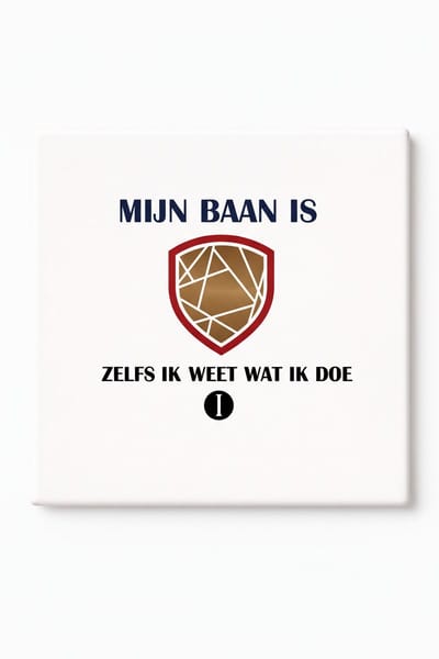 Grappige Nederlandse Werk Keramische Tegel – Mijn Baan Is Zelfs Ik Weet Wat Ik Doe Quote Decoratieve Cadeau Tegel voor Kantoor Humor