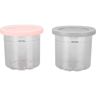 2 stuks Pintbekers voor ijs 600 ml IJscontainer Bewaarpot voor Ninja NC299AMZ NC300s Grijs en