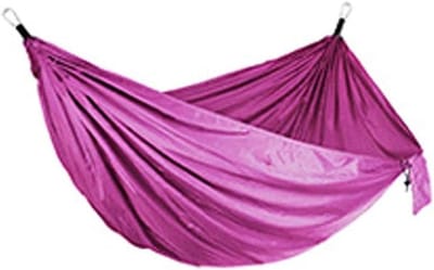 Camping Hangmat - Reishangmat Outdoor - Ontspannen in de natuur - Boomvriendelijke riemen - 270 x 140 cm - Roze