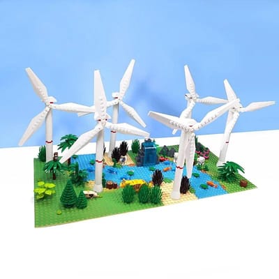 Bouwstenen MOC bouwmodel Windmolen tuinscène decoratie DIY bouwstenen speelgoed