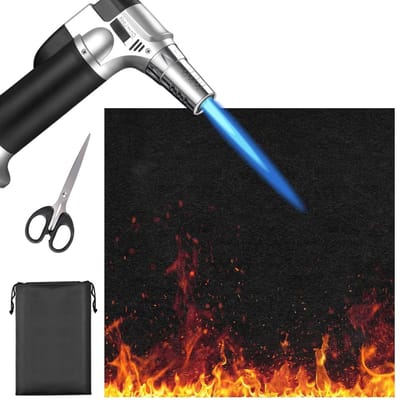 Vlamvertragende Lasmat 60 x 60 cm voor BBQ en Vuurschaal - 5 mm Niet Brandbare Mat met Schaar voor Buitengebruik
