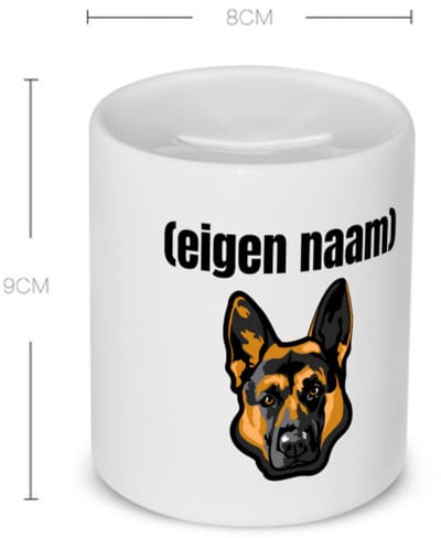 Akyol - hondenkop met eigen naam Spaarpot - Honden - honden liefhebbers - iemand die houdt van honden - verjaardag - cadeau - kado - 350 ML inhoud