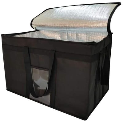 geïsoleerde opvouwbare koeltas voor voedselbezorging met ritssluiting, geïsoleerde boodschappentas houdt voedsel warm of koud, ideaal voor catering, kruideniersvervoer, 23 x 15 x 14 inch