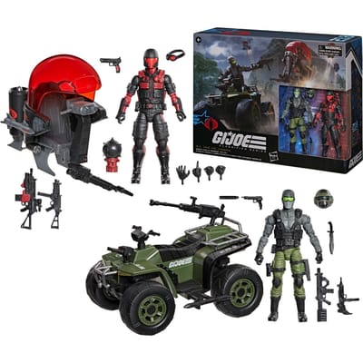 G.I. Joe Classified Series #218, Snake Eyes & Varmint ATV Vs. Stealth Viper & Cobra Stealth Flight Pod (Trubble Bubble)