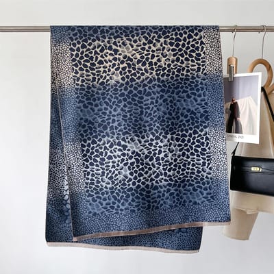 Luxe Kasjmier Dames Luipaardprint Sjaal Winter Warme Sjaal En Wikkel Bandana Pashmina Vrouwelijke Foulard Vierkant Dikke Deken One Size gray