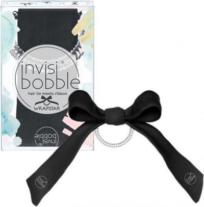 Invisibobble - Wrapstar - Zwart met print - Haarelastiek met lint - 1 stuk