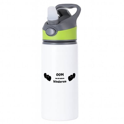 Hacebo® - oom van de leukste kinderen waterfles met rietje groen - Oom - de leukste oom - verjaardag - cadeau voor oom - kado - geschenk - water fles - 650ML