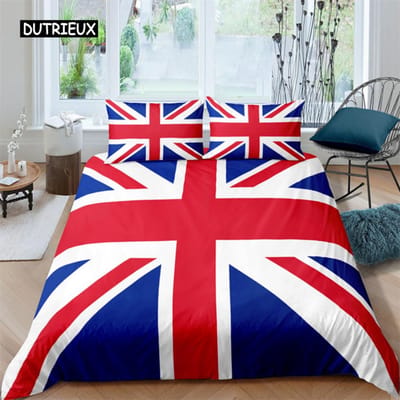 Nationale Vlag Dekbedovertrek Set King Size Creatieve Amerikaanse Vlag Beddengoed Set voor Tieners Volwassenen Microfiber Eenpersoons Tweepersoons Dekbedovertrek 150x200cm 3pcs