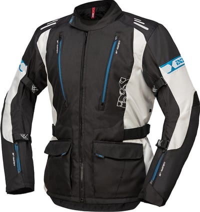 IXS Lorin-ST Zwart Grijs Blauw Textiele Motorjas - Jas