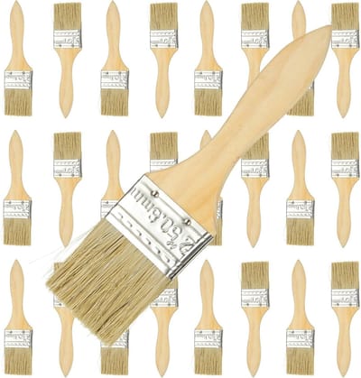 Set van 30 Verfkwasten met Houten Handvat, Plat en Breed voor Houtbewerking, Decoratie en Verven