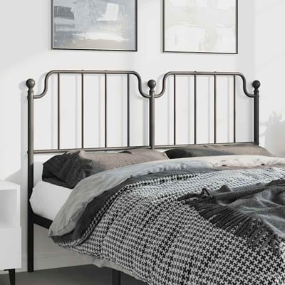 vidaXL - Vervangend - hoofdbord - 135 - cm - metaal - zwart