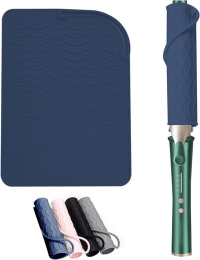 Hittebestendige Mat - Siliconen Onderlegger - Haarstyling Bescherming - Hoge Temperatuur Weerstand - 24.5 x 17.5 cm - Blauw