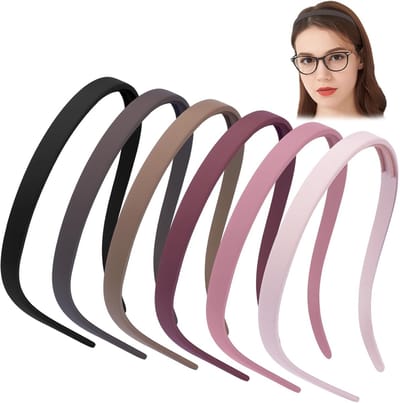 6 delige set - Hoofdband - Haaraccessoire - Vierkante hoofdband voor zonnebrillen - Antislip plastic hoofdband met getande rand - Hoofdband geschikt voor brildragers