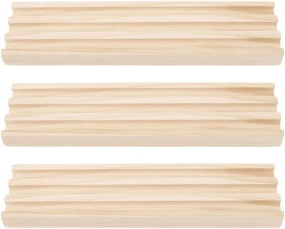 Dominohouders Hout - Dominostenen Bakjes - Spel Organisatie - Antislip Massief Hout - 3 Stuks - Beige