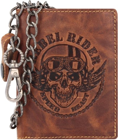 Greenburry Rebel Rider Biker Portemonnee Leer 11 cm - Jongens - Staand formaat - brown