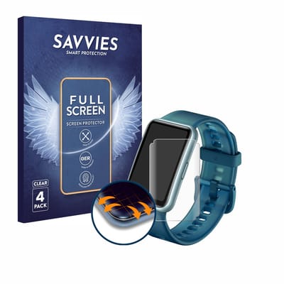 Savvies - Screenprotector voor Huawei Watch Fit Special Edition - Folie Beschermfolie transparant volledig dekking 4 Stuks
