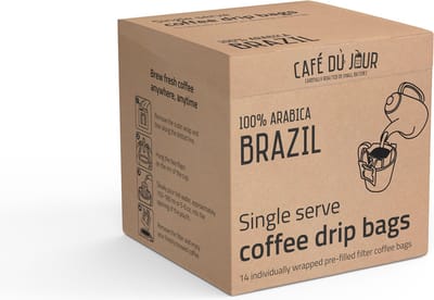 100% arabica Brazilië - Single Serve Coffee Drip Bags - 14 stuks