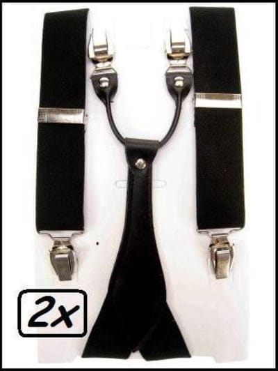 2x Bretel luxe zwart met - Gala hollywood thema feest festival feest