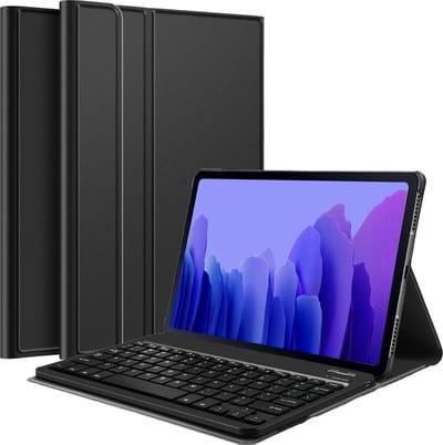 Hoes - Geschikt voor Samsung Galaxy Tab A7 (2020) - Toetsenbord Case - Keyboard Book Cover - Hoesje - Zwart