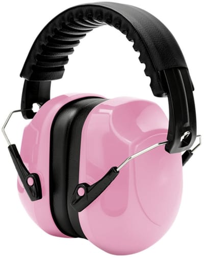 Verstelbare oorkappen met ruisonderdrukking, 34 dB, hoofdtelefoon met ruisonderdrukking, volwassen, geluiddempende gehoorbescherming, oorkappen - roze