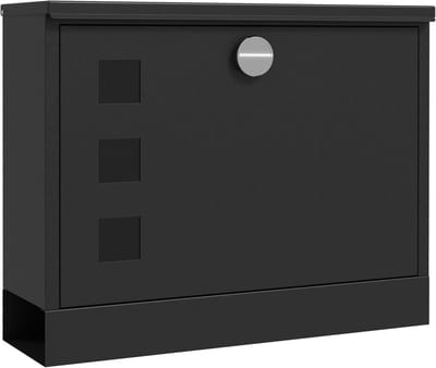 Brievenbus met krantenbak - Postbus wandmontage - Post ontvangen - Waterbestendig metaal - 365 x 115 x 29 cm - Zwart