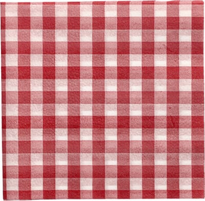 Papstar - Servetten - 1-laags - 33 cm - rood/wit - 100 stuks