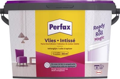 Perfax Ready & Roll Vlies Magic Behanglijm 4.5 kg | 100% Kleurenbeeld tijdens het behangen | Magic Vlies Behanglijm droogt Transparant