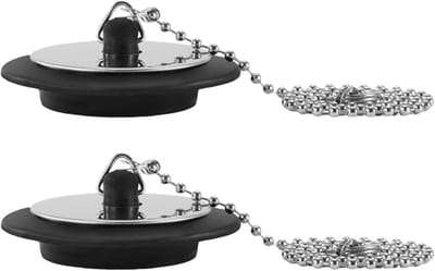 Afvoerstop - Badplug Douche - Water Behouden - Roestvrijstalen Ketting - 66 cm - Zilver