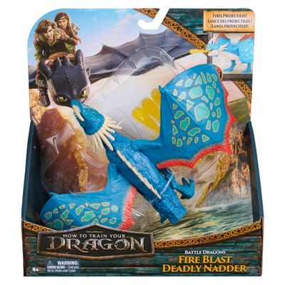 How To Train Your Dragon - Hoe Tem Je Een Draak - Battle Dragons Fire Blast Akelige Adder Actiefiguur 25 cm - Speelgoed