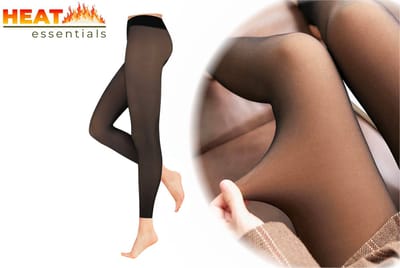 Heat Essentials Fleece Legging Dames - Zwart Nude - Maat M/L - Fleece Legging Huidskleur - Legging Dames