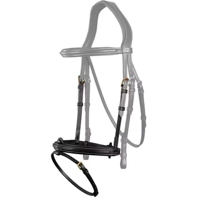 Dy'on - Kentucky Horsewear Gecombineerde Neusriem - Cob - Zwart - Neusriem met Decoratief Stiksel