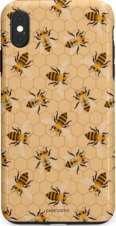 Casetastic Hoesje Geschikt voor Apple iPhone Xs Max - Stijlvolle Beschermende Duo-layer Case - Zomer Bijen Look